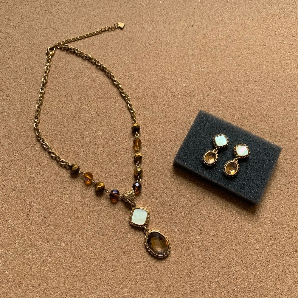 Cookie Lee brown neutral jewelry set